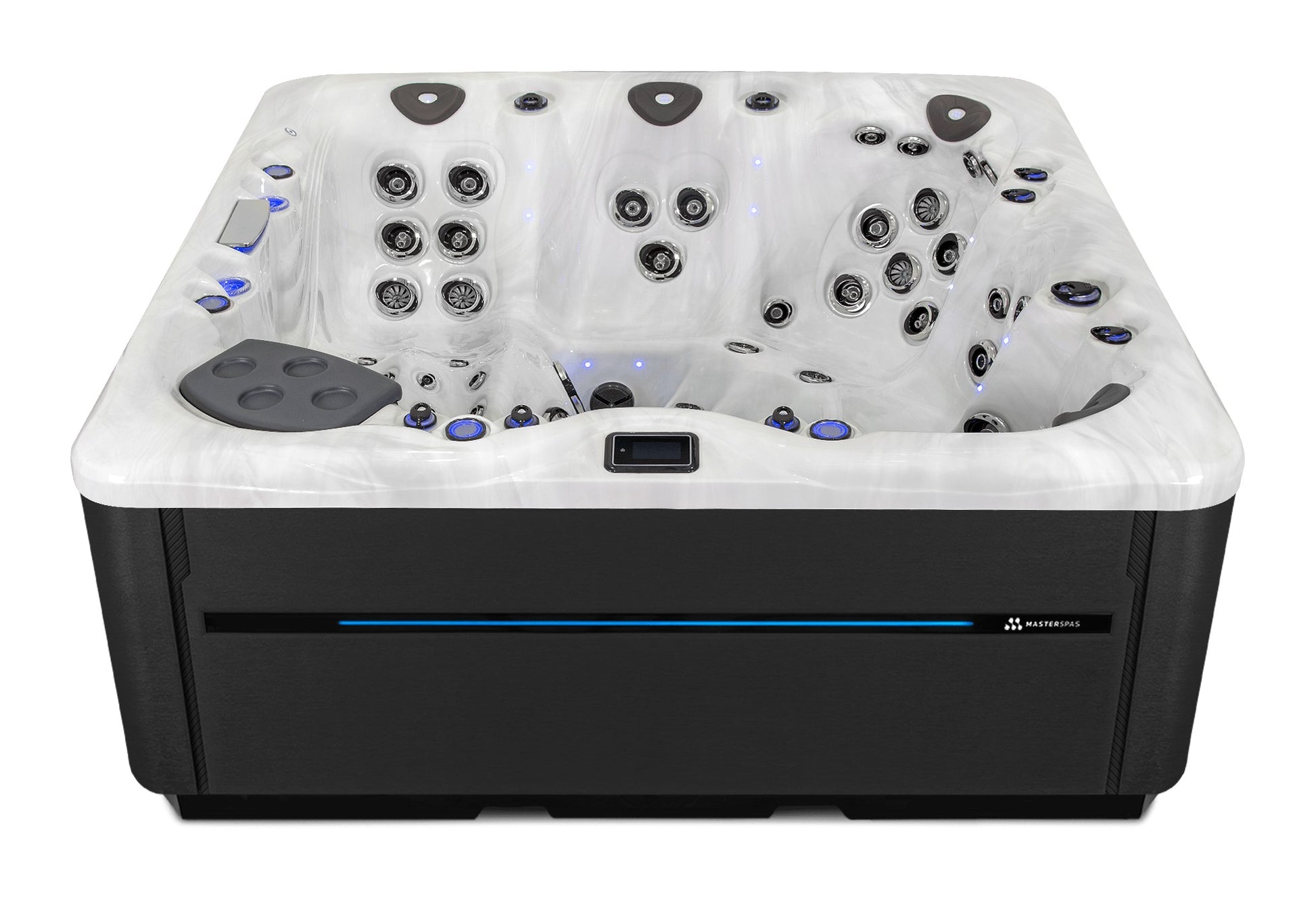 LSX 800 hot tub - Sterling Silver (Standard) shell with DuraMaster Midnight* (Standard) cabinet