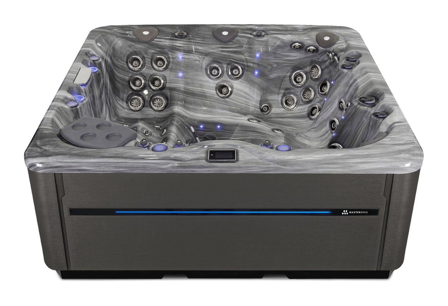 LSX 800 hot tub - Storm Cloud (Optional) shell with DuraMaster Graphite* (Standard) cabinet
