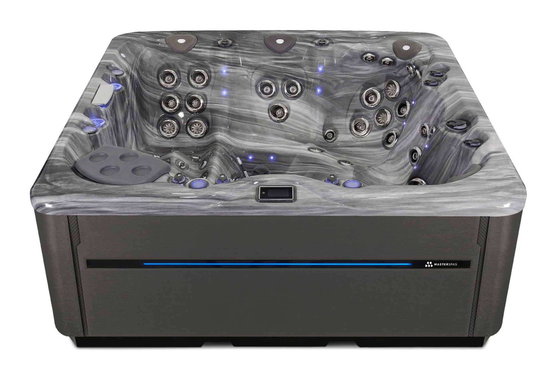 LSX 800 hot tub - Storm Cloud (Optional) shell with DuraMaster Graphite* (Standard) cabinet