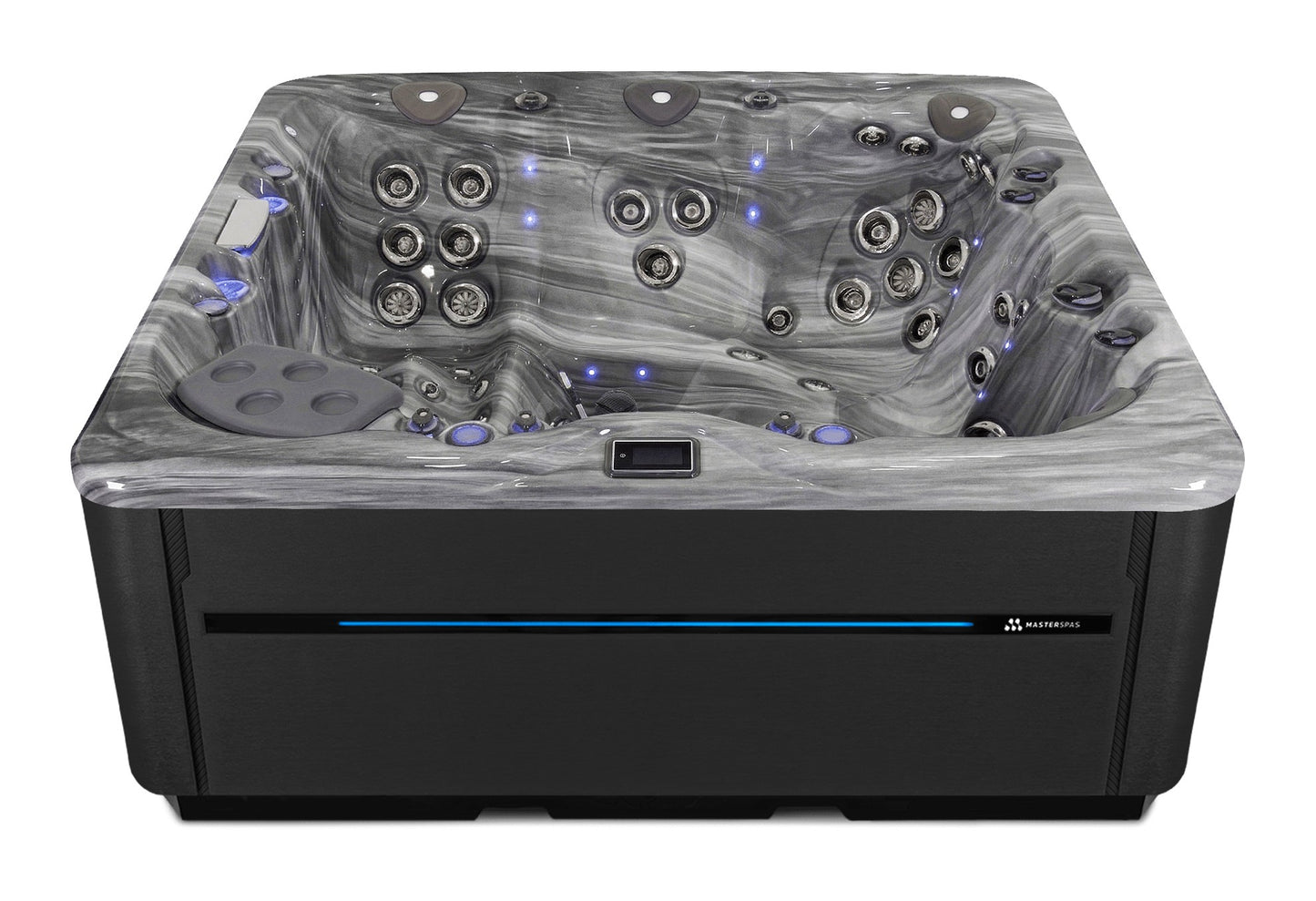LSX 800 hot tub - Storm Cloud (Optional) shell with DuraMaster Midnight* (Standard) cabinet