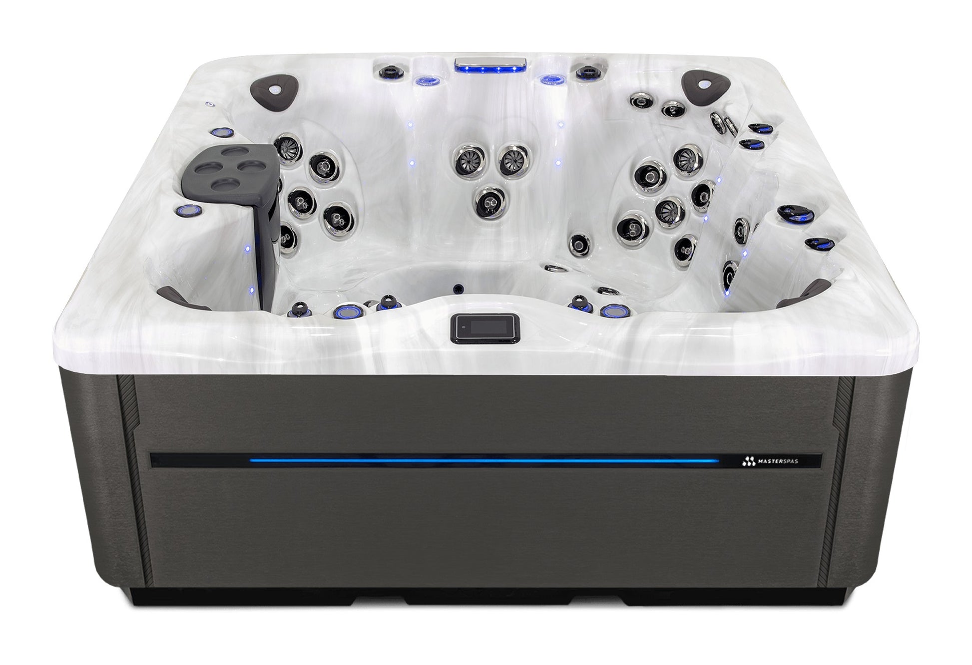 LSX 850 hot tub - Sterling Silver (Standard) shell with DuraMaster Graphite cabinet