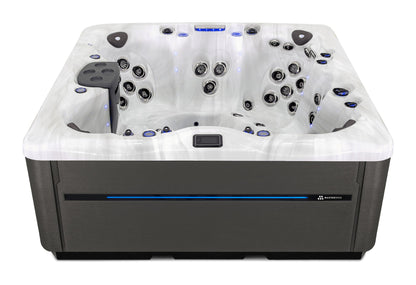 LSX 850 hot tub - Sterling Silver (Standard) shell with DuraMaster Graphite cabinet