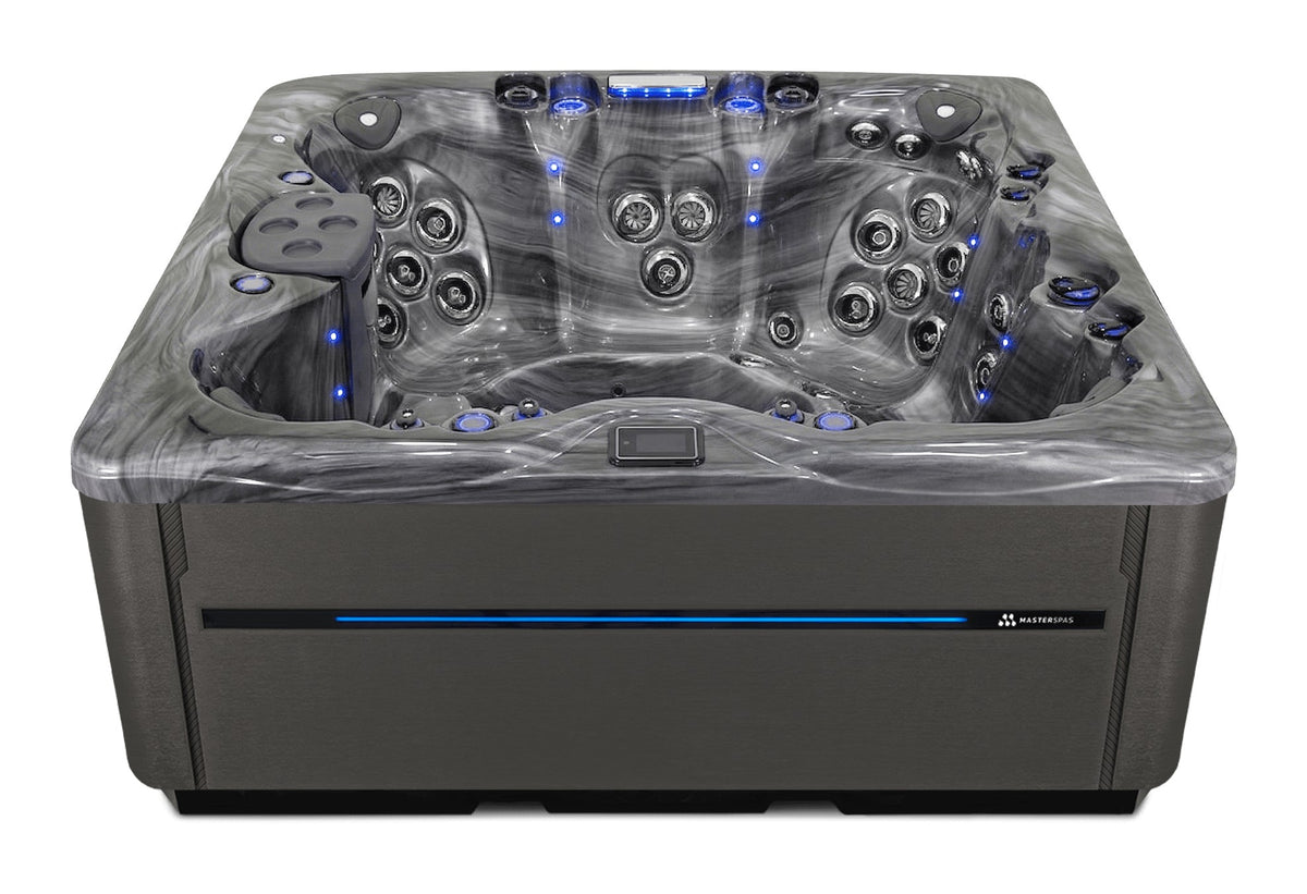 LSX 850 hot tub - Storm Cloud (Optional) shell with DuraMaster Graphite cabinet