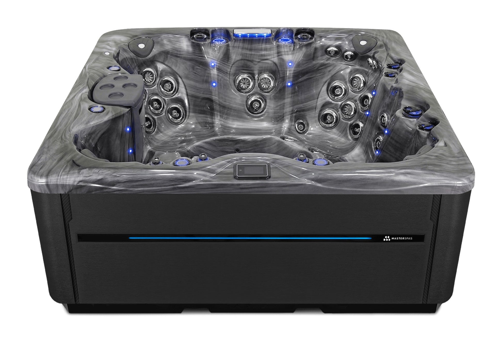 LSX 850 hot tub - Storm Cloud (Optional) shell with DuraMaster Midnight cabinet