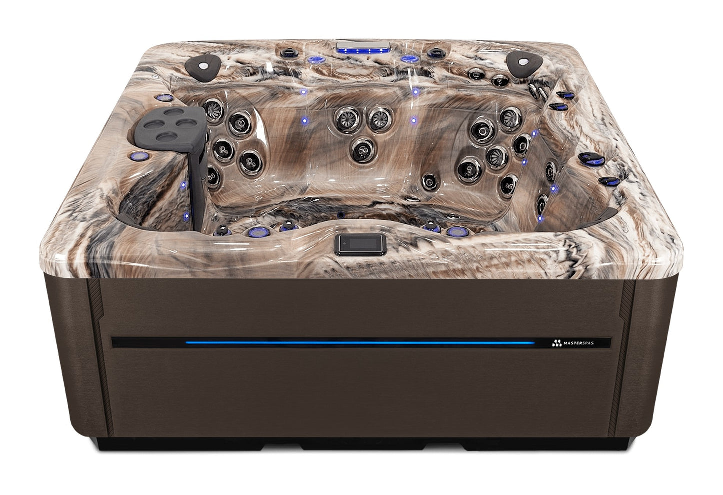 LSX 850 hot tub - Tuscan Sun (Standard) shell with DuraMaster Dark Walnut cabinet