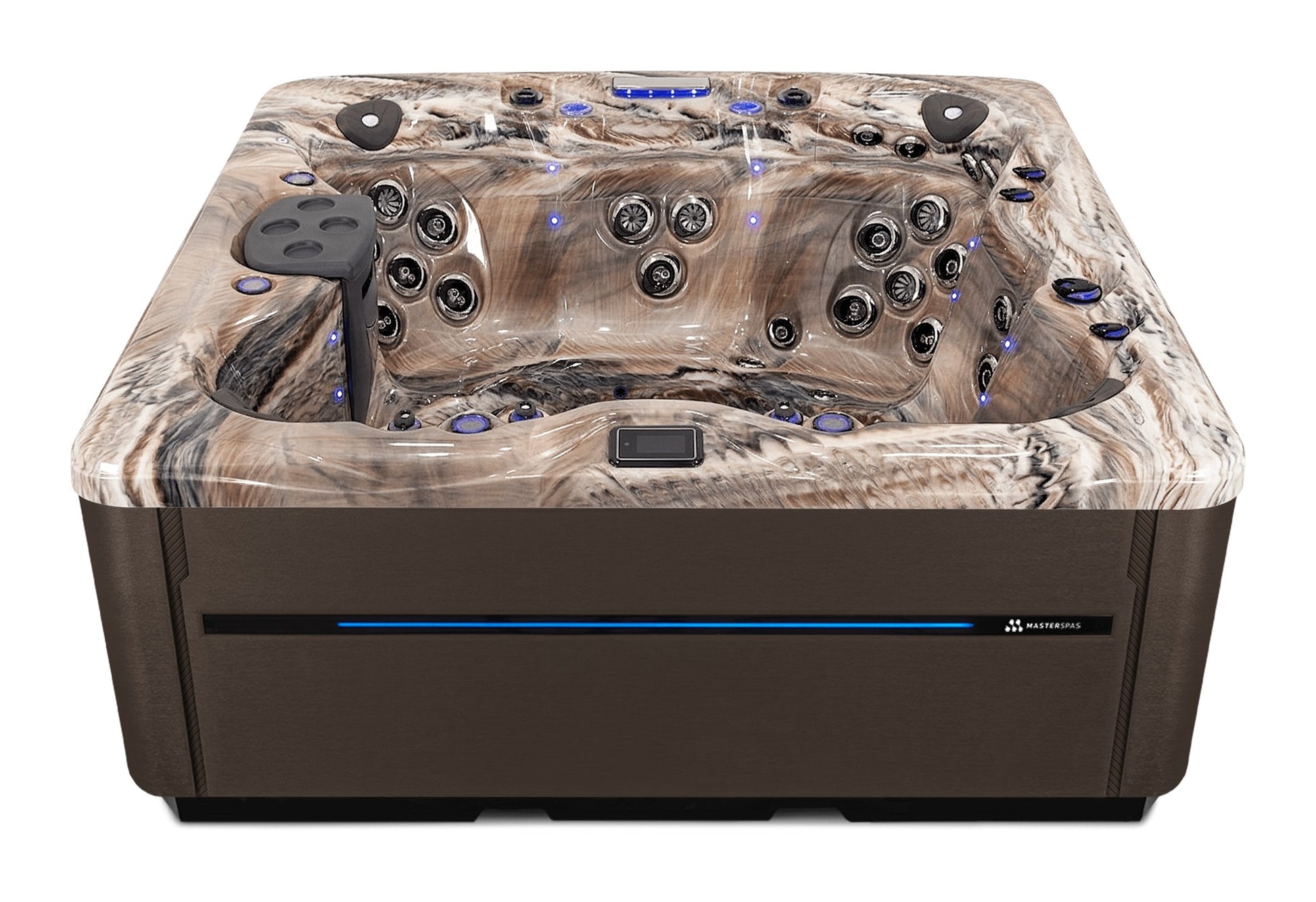 LSX 850 hot tub - Tuscan Sun (Standard) shell with DuraMaster Dark Walnut cabinet