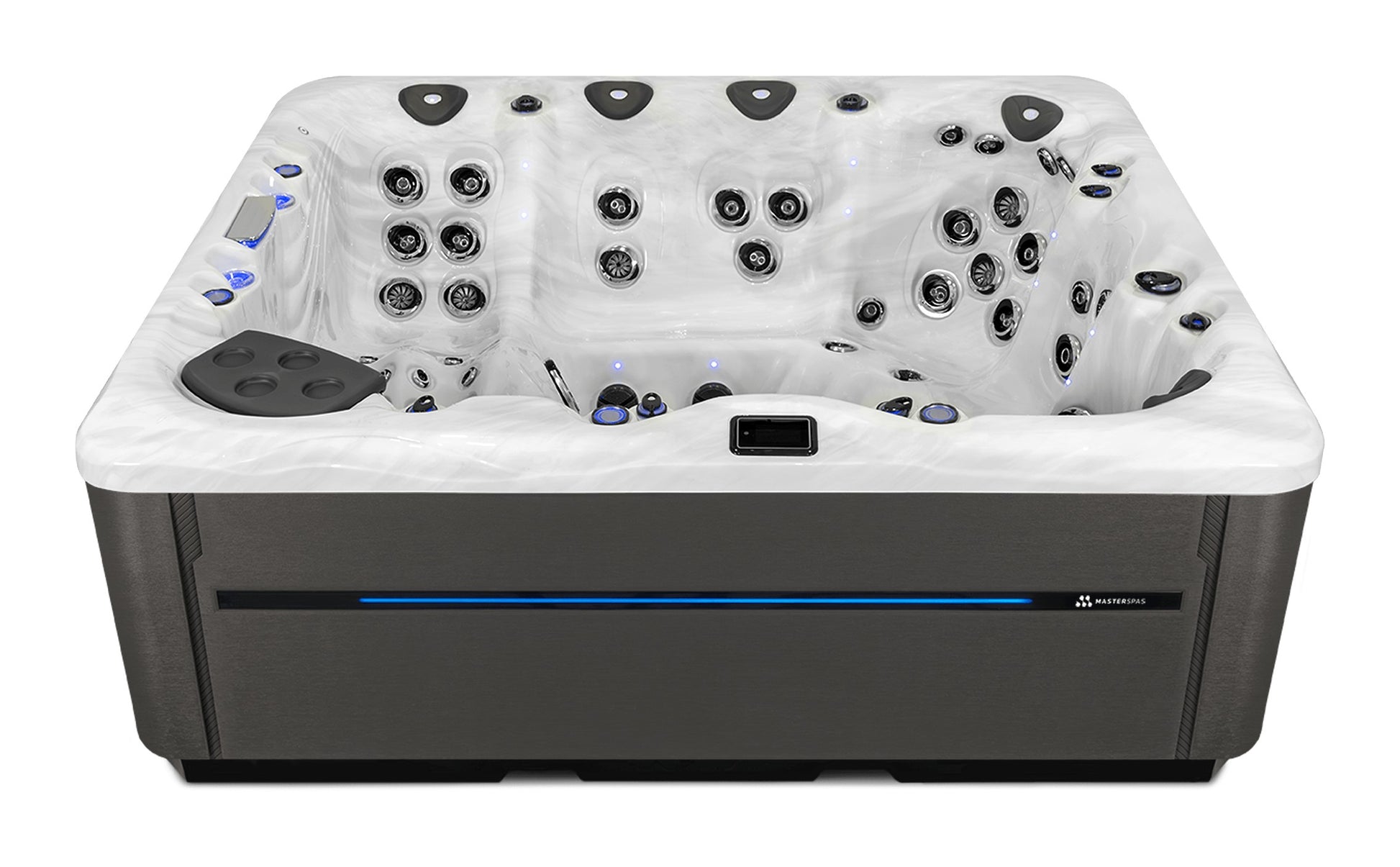 LSX 900 hot tub - Sterling Silver (Standard) shell with DuraMaster Graphite* (Standard) cabinet