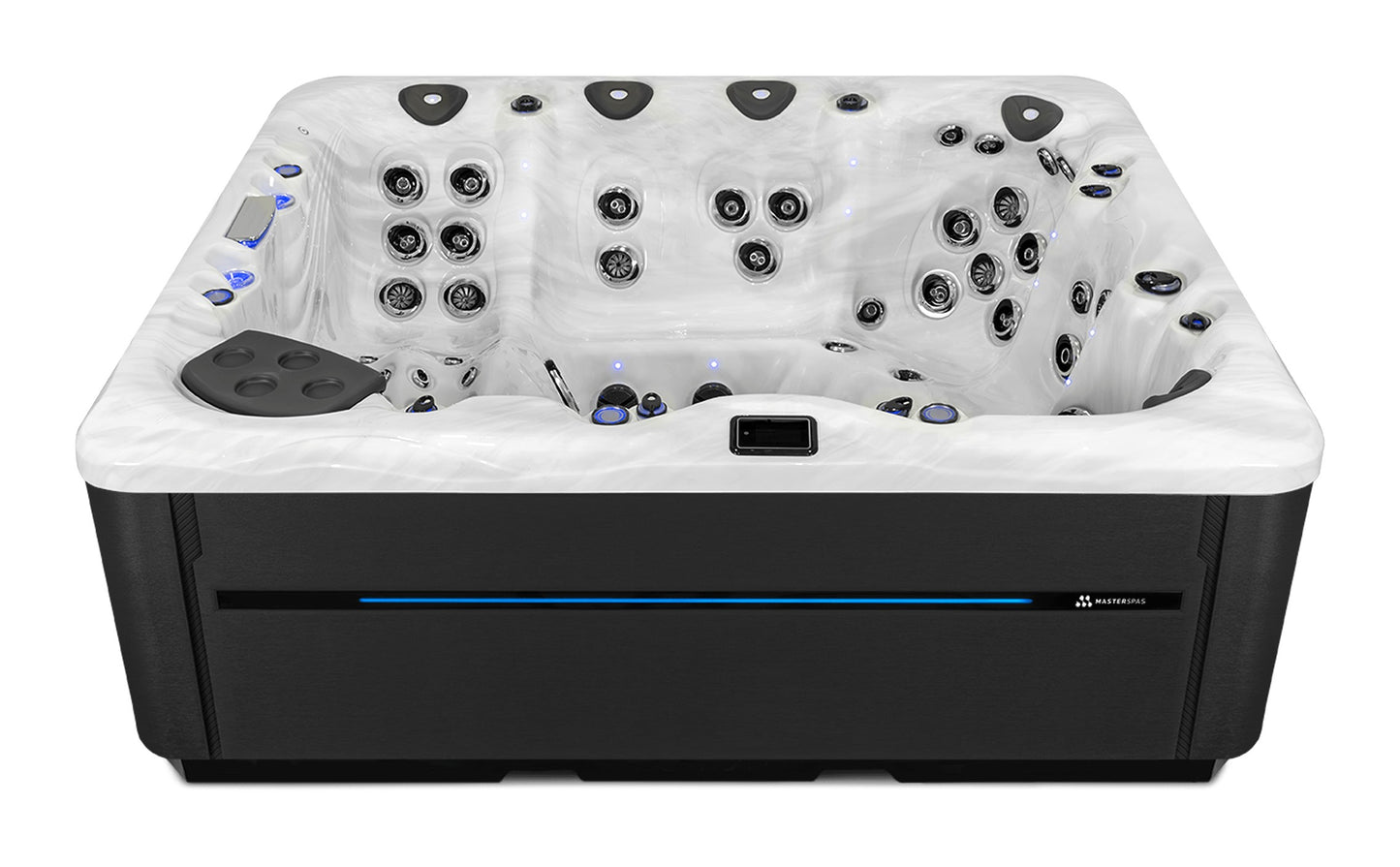 LSX 900 hot tub - Sterling Silver (Standard) shell with DuraMaster Midnight* (Standard) cabinet