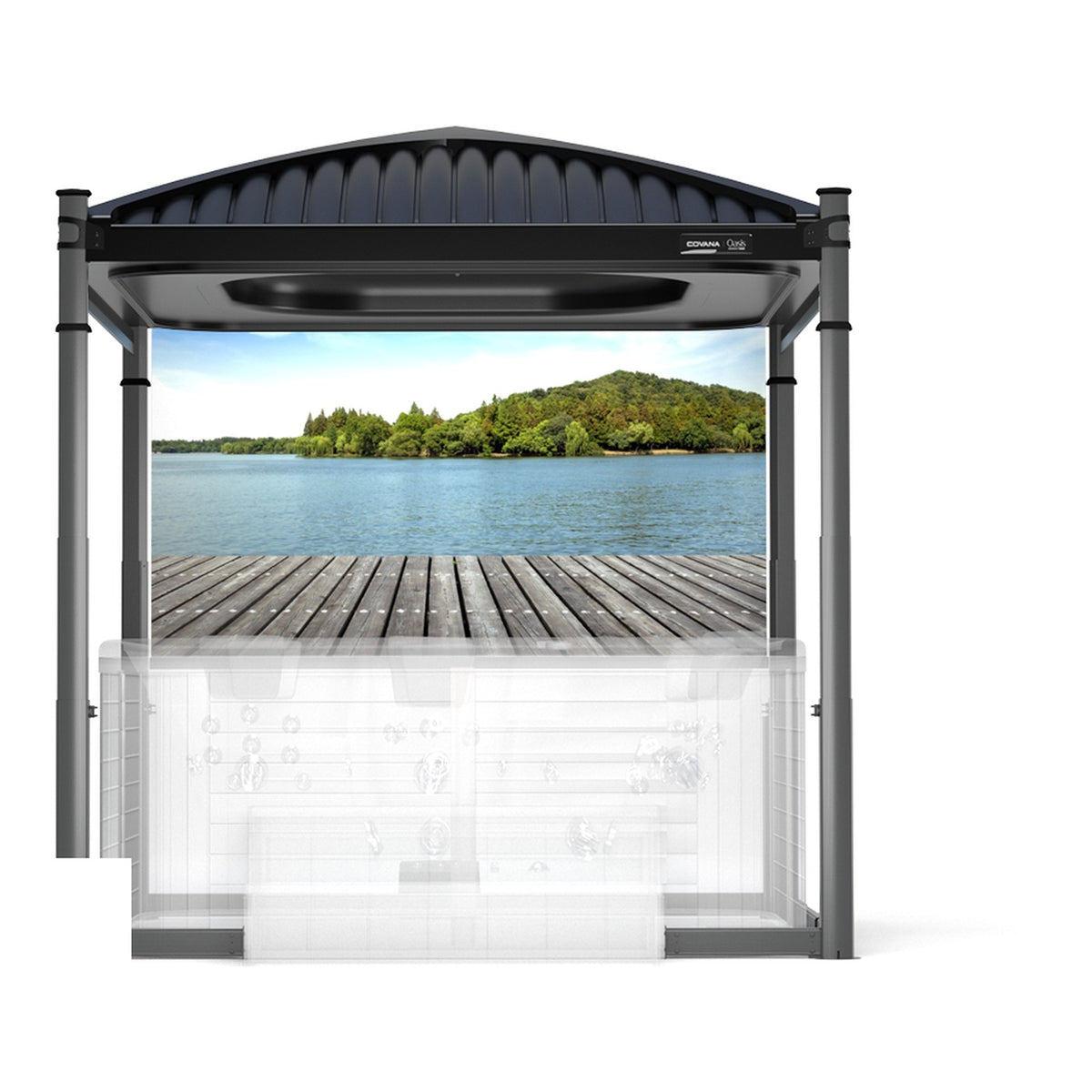 Covana Oasis Midnight XL with Island roller shade fitted