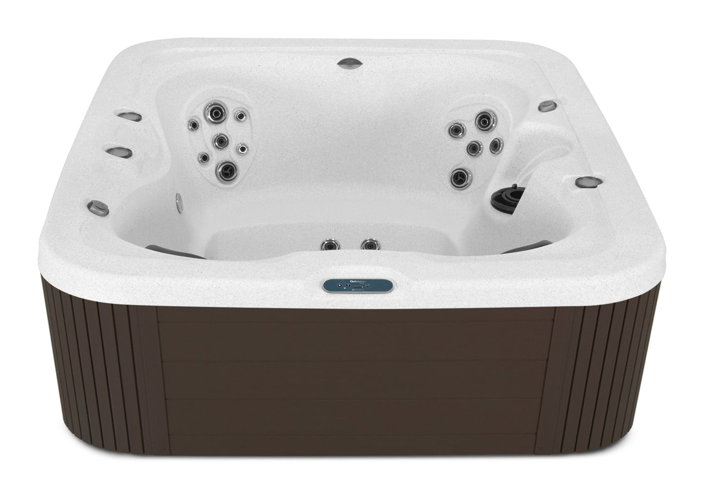 Ocho Rios CS hot tub - Sea Salt shell with DuraMaster Dark Walnut cabinet