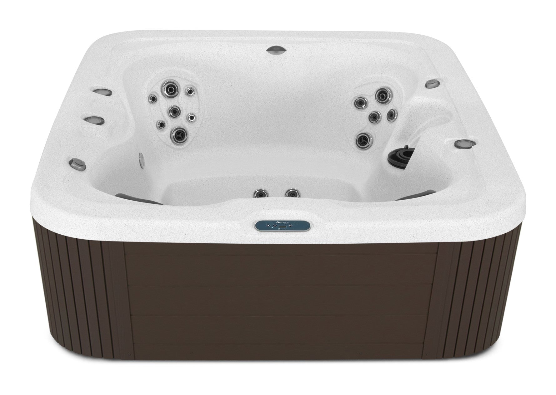 Ocho Rios CS hot tub - Sea Salt shell with DuraMaster Dark Walnut cabinet