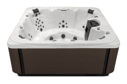 Precision 8 hot tub - Sterling Silver shell with Dark Walnut cabinet