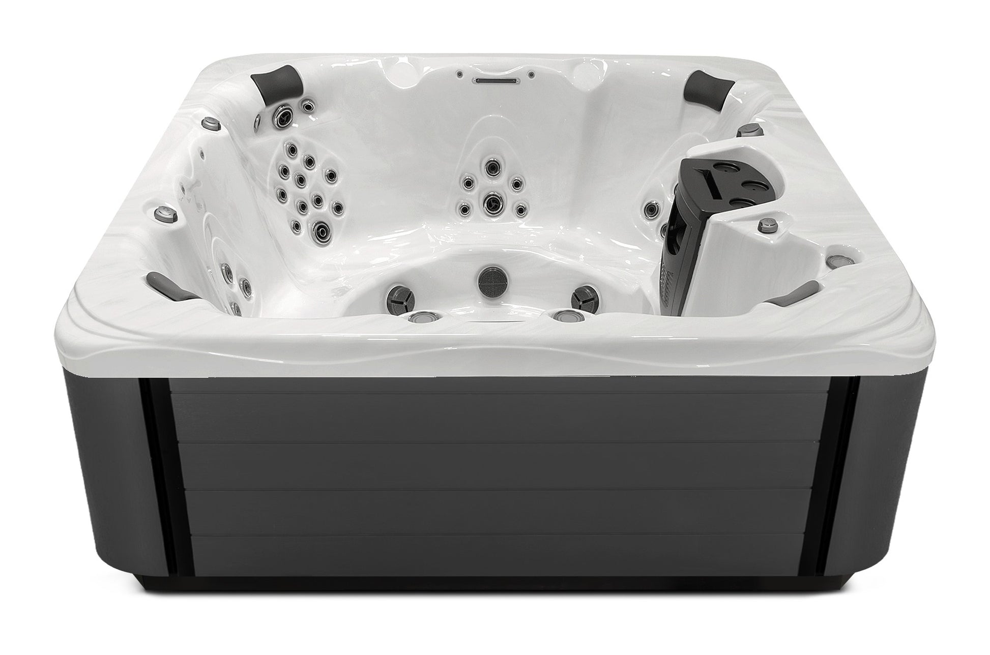 Precision 8 hot tub - Sterling Silver shell with Graphite cabinet