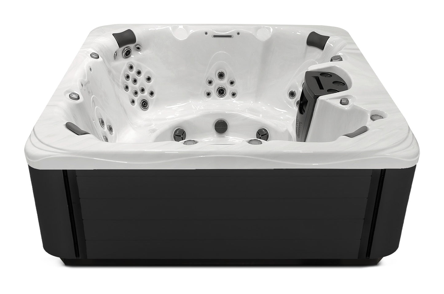 Precision 8 hot tub - Sterling Silver shell with Midnight cabinet