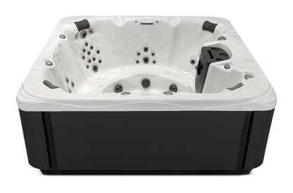 Precision 8 hot tub - Sterling Silver shell with Midnight cabinet