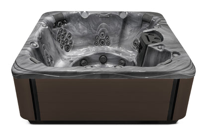 Precision 8 hot tub - Storm Cloud shell with Dark Walnut cabinet