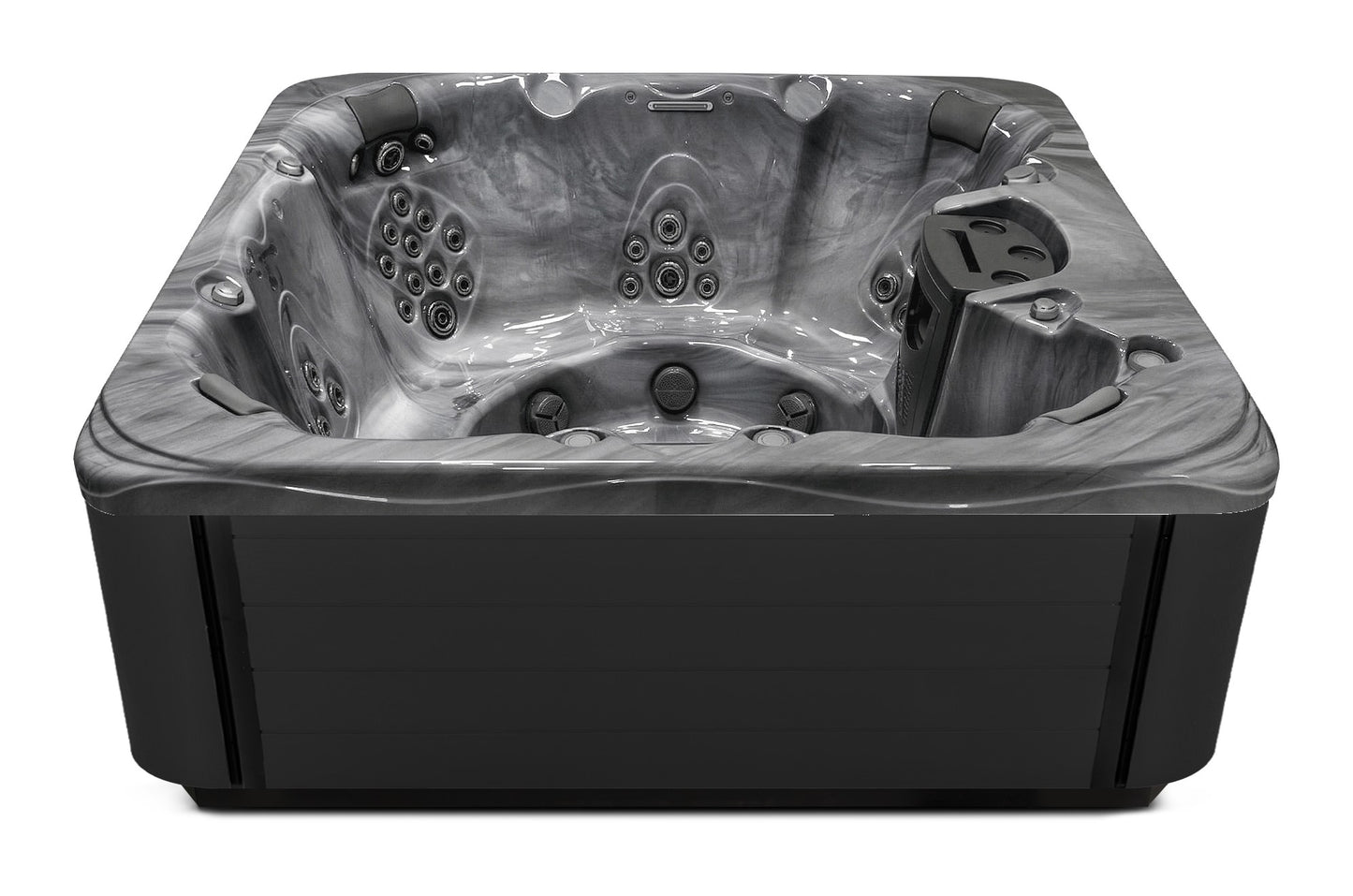 Precision 8 hot tub - Storm Cloud shell with Midnight cabinet