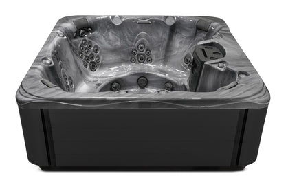 Precision 8 hot tub - Storm Cloud shell with Midnight cabinet