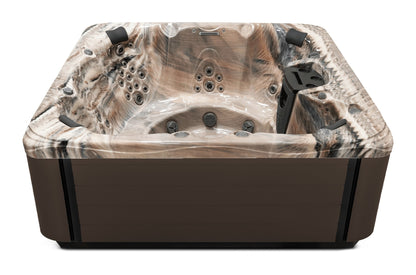 Precision 8 hot tub - Tuscan Sun shell with Dark Walnut cabinet