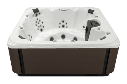 Precision 8 hot tub - White shell with Dark Walnut cabinet