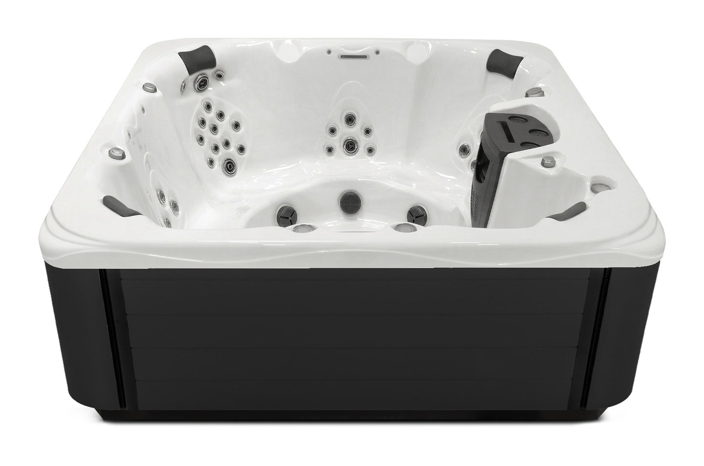 Precision 8 hot tub - White shell with Midnight cabinet