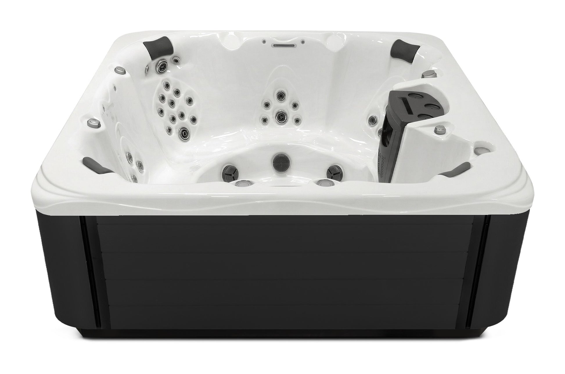 Precision 8 hot tub - White shell with Midnight cabinet