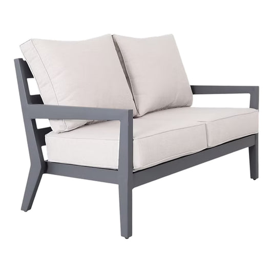 Resort Lifestyles Cabo Deep Loveseat Grey w/Silver Sunbrella Cushions