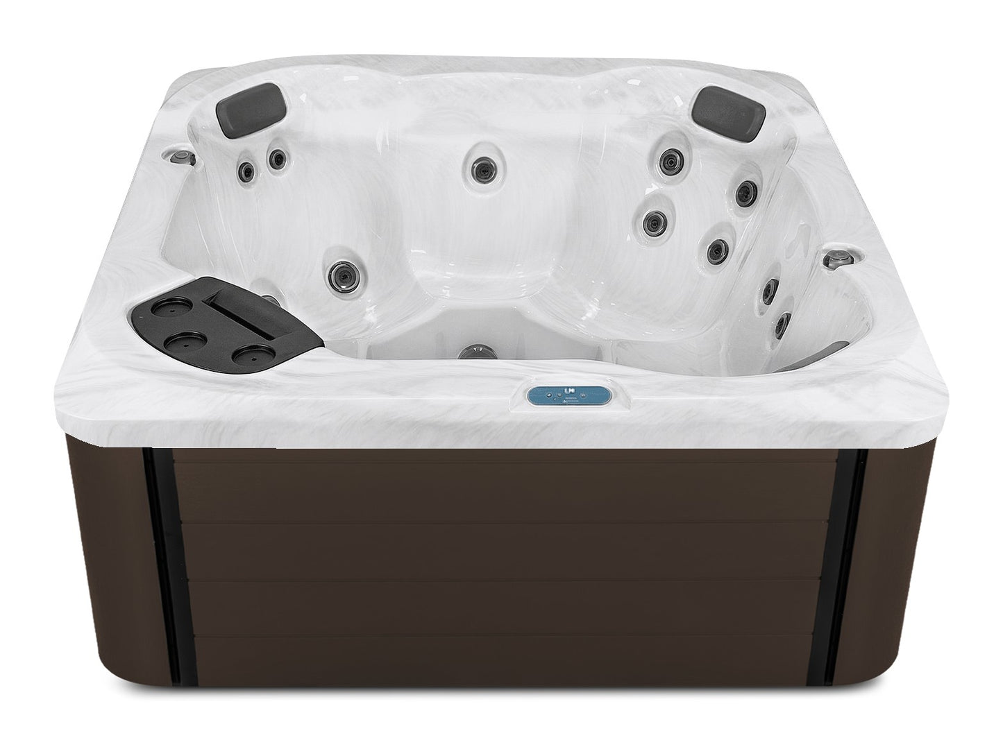 S6 hot tub - Sterling shell with Dark Walnut cabinet