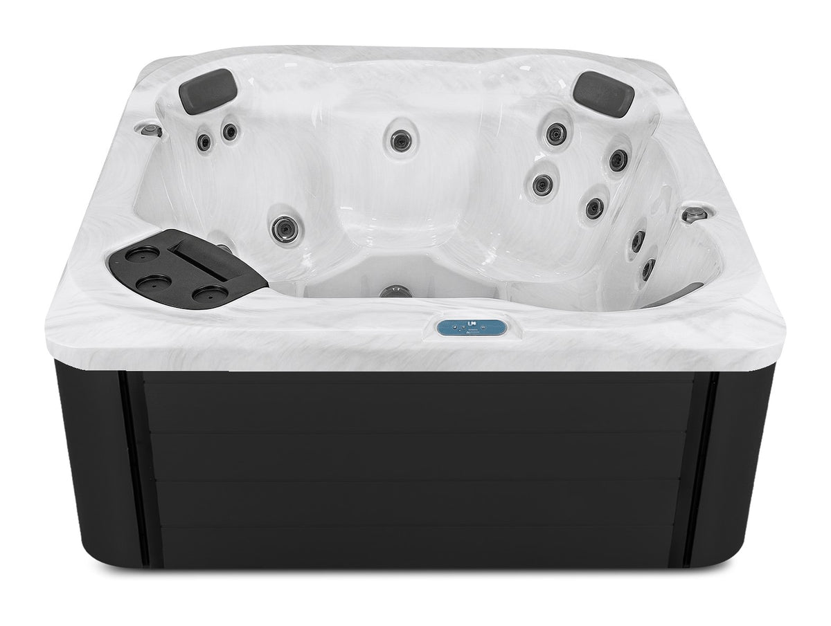 S6 hot tub - Sterling shell with Midnight cabinet