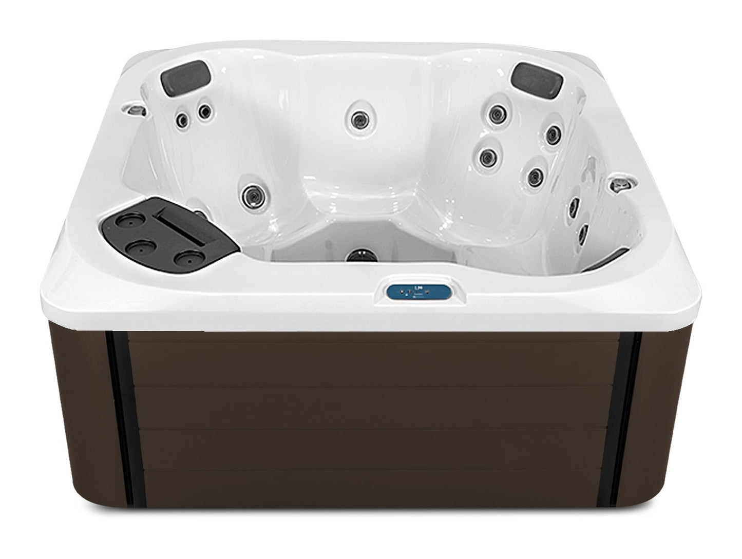 S6 hot tub - White shell with Dark Walnut cabinet