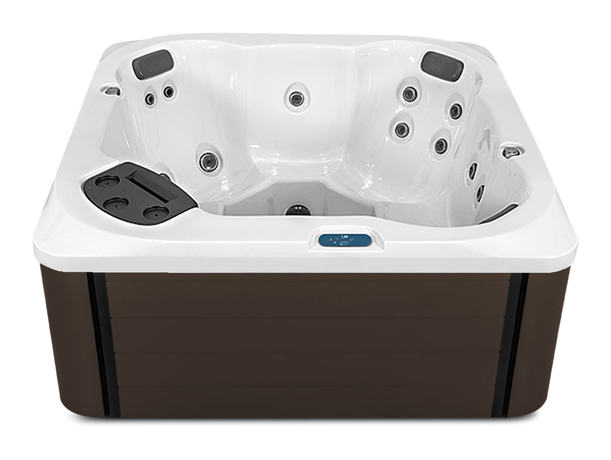 S6 hot tub - White shell with Dark Walnut cabinet