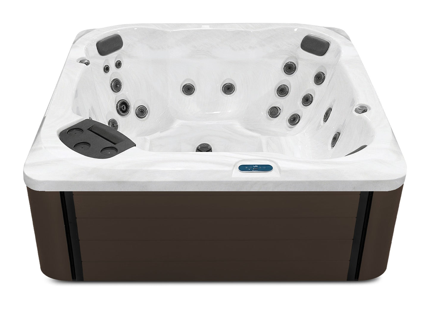 S7 hot tub - Sterling shell with Dark Walnut cabinet