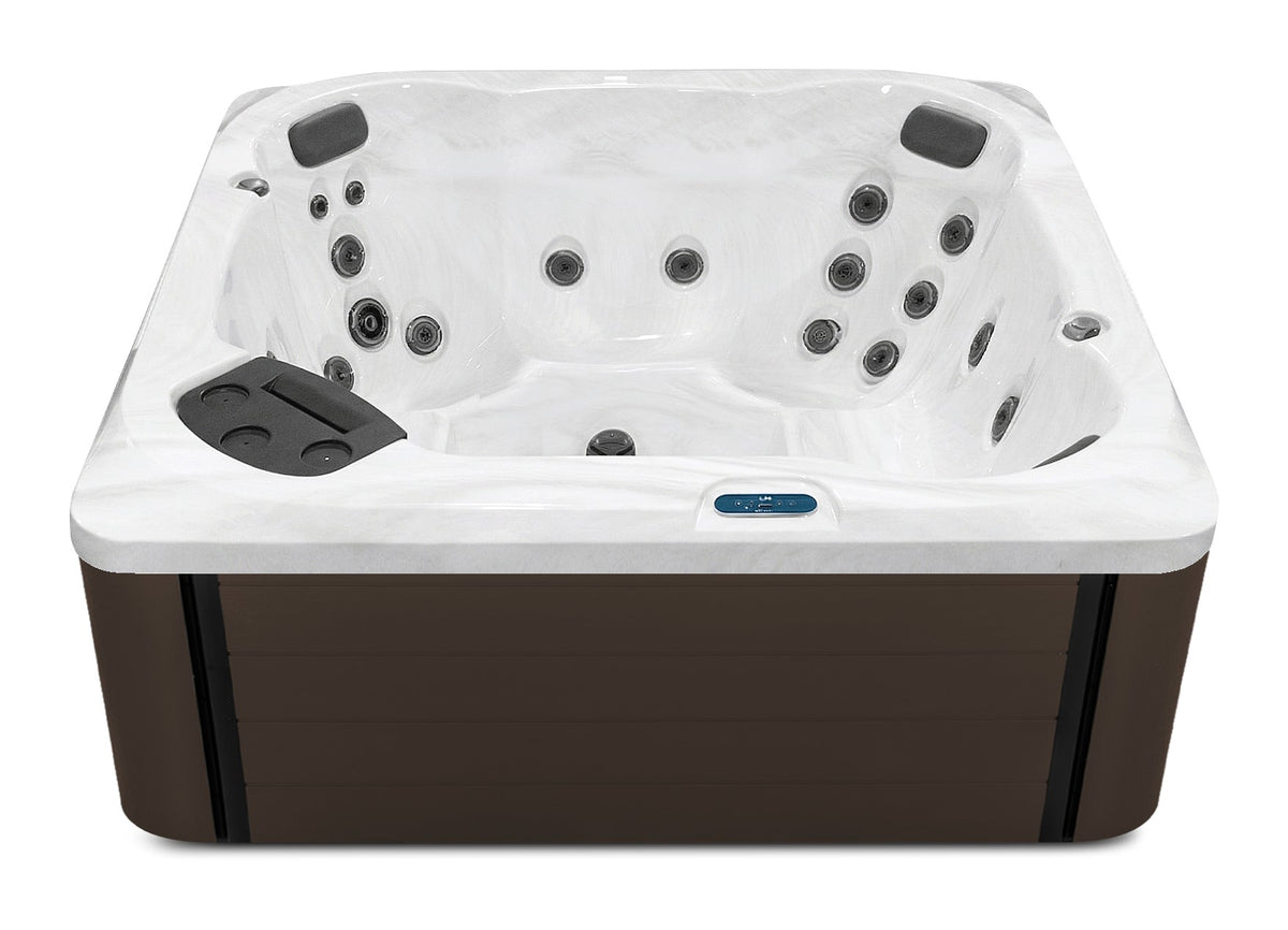 S7 hot tub - Sterling shell with Dark Walnut cabinet