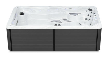 Therapool 13 swim spa - Sterling Silver shell with Graphite cabinet