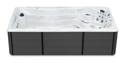 Therapool 15 swim spa - Sterling Silver (Standard) shell with DuraMaster Graphite* (Standard) cabinet
