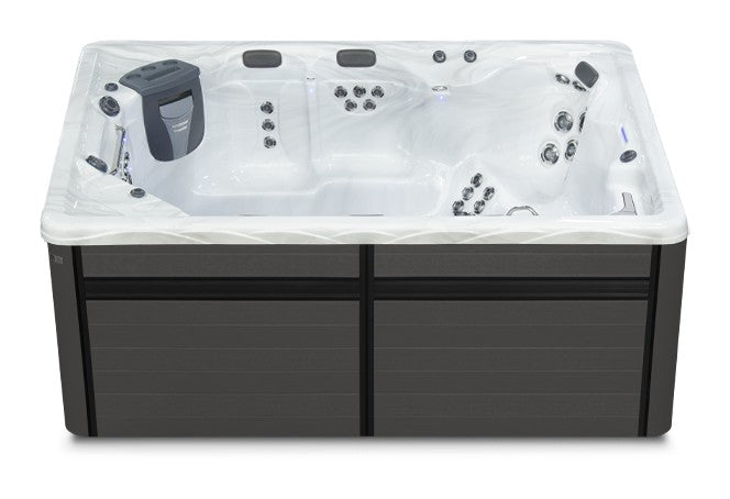 Therapool D swim spa - Sterling Silver (Standard) shell with DuraMaster Graphite* (Standard) cabinet
