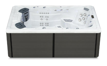Trainer 12 swim spa - Sterling Silver (Standard) shell with DuraMaster Graphite* (Standard) cabinet