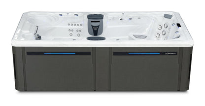 Trainer 15 D swim spa - Sterling Silver (Standard) shell with DuraMaster Graphite (Standard) cabinet
