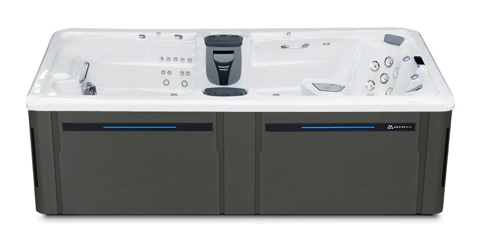 Trainer 15 D swim spa - White (Standard) shell with DuraMaster Graphite (Standard) cabinet