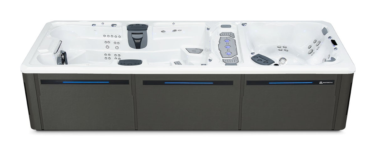 Trainer 21 D swim spa - White (Standard) shell with Graphite (Standard) cabinet