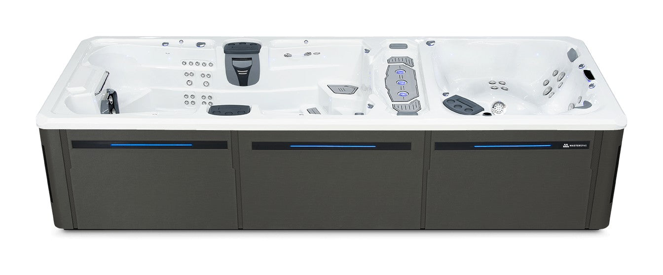 Trainer 21 D swim spa - White (Standard) shell with Graphite (Standard) cabinet