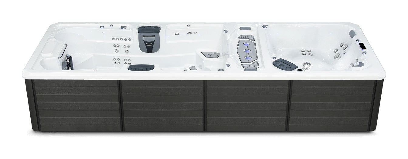 Trainer 21 swim spa - White (Standard) shell with Graphite (Standard) cabinet
