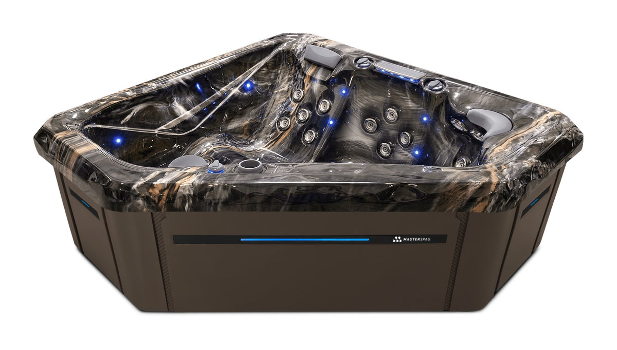 TS 240X hot tub - Midnight Canyon shell with Dark Walnut cabinet