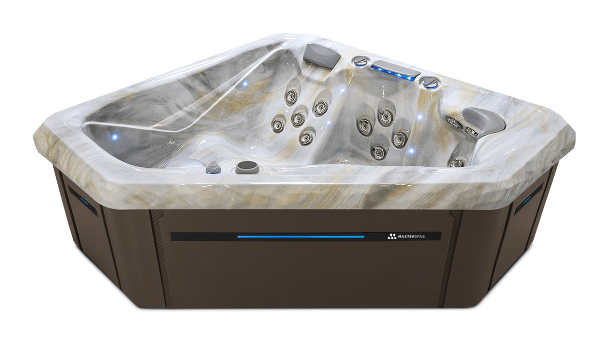 TS 240X hot tub - Smokey Mountain shell with Dark Walnut cabinet