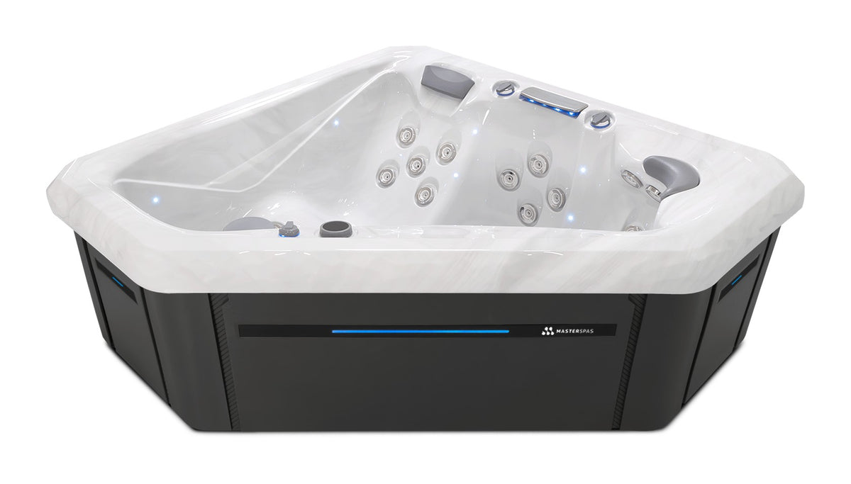 TS 240X hot tub - Sterling Silver shell with Graphite cabinet