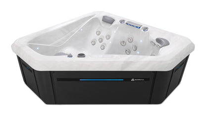 TS 240X hot tub - Sterling Silver shell with Midnight cabinet