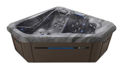 TS 240X hot tub - Storm Cloud shell with Dark Walnut cabinet
