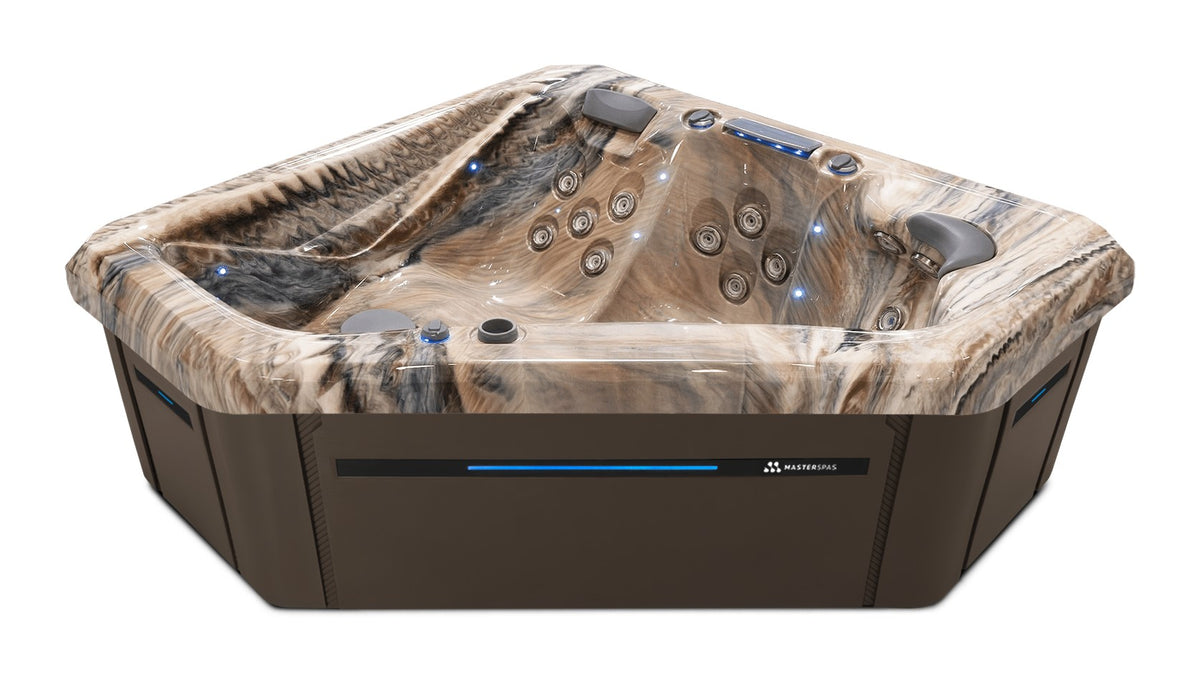 TS 240X hot tub - Tuscan Sun shell with Dark Walnut cabinet