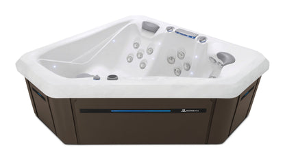 TS 240X hot tub - White shell with Dark Walnut cabinet
