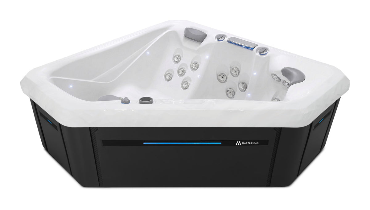 TS 240X hot tub - White shell with Midnight cabinet